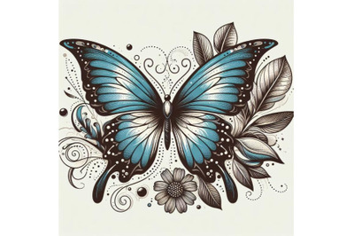 8 butterfly design over white bundle