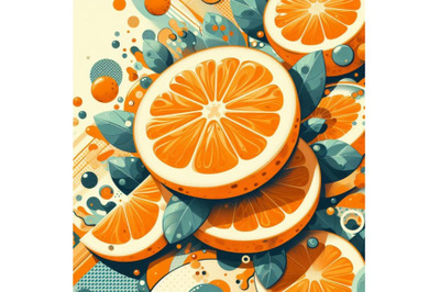 8 Fresh Cut Orange Fruit Abstra bundle