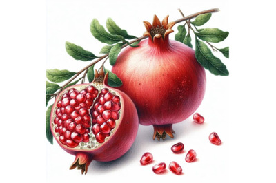 8 Pomegranates on a branch with  bundle