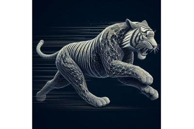 8 Geometric running tiger plygona bundle