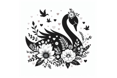 8 beautiful swan silhouette with  bundle