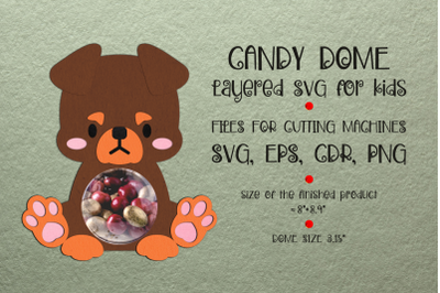 Rottweiler Dog | Candy Dome Template | Sucker Holder | Paper Craft Des