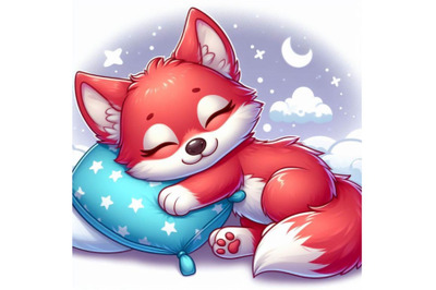 8 a cute sleeping red wolf cub wi bundle