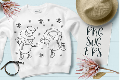 Cute Snowman Happy Baby Animal SVG, EPS Png