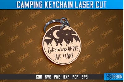 Camping Keychain Laser Cut | Adventure Design | Summer Camping Vibes |