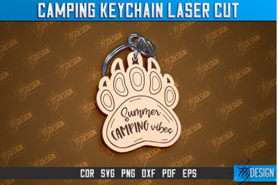 Camping Keychain Laser Cut | Adventure Design | Summer Camping Vibes