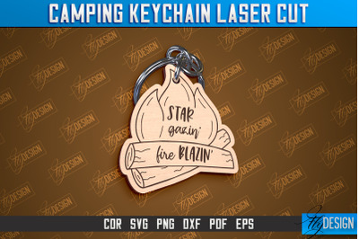Camping Keychain Laser Cut | Adventure Design | Summer Camping Vibes