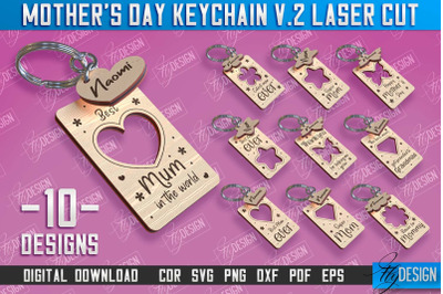 Mothers Day Keychain Laser Cut Bundle | Happy Mothers Day |Granny Gift