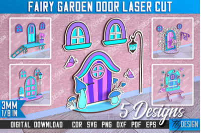 Fairy Garden Door Laser Cut Bundle | Fairy House | Multilayer File
