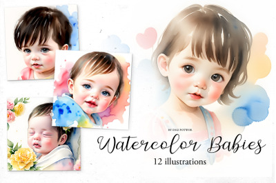 Watercolor Babies | JPG Cliparts