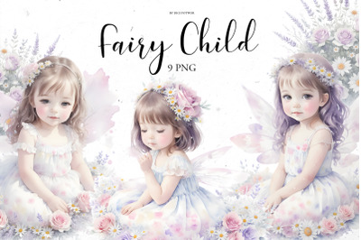 Fairy Child Watercolor Illustrations | PNG Cliparts