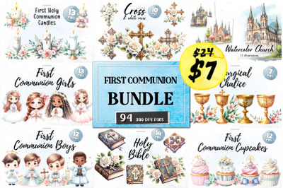First holy communion BIG Bundle | PNG cliparts