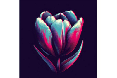 8 tulip in Glitch Art Style on Da bundle