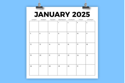2025 Square BOLD 12x12 Calendar