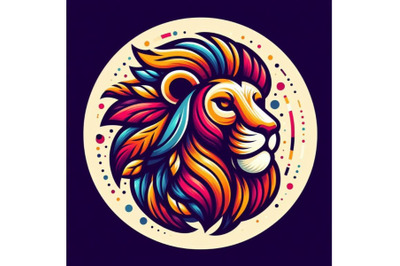 8 Colorfully Lion. Lion Logo. Cre set