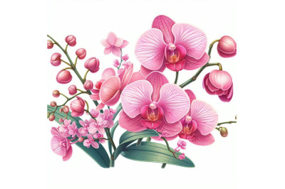 8 Pink orchid. Pink flowers orchi bundle