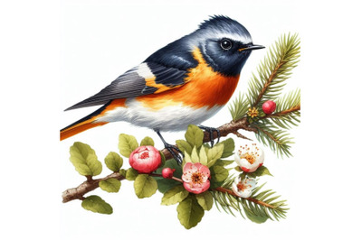 8 American Redstart bird watercol bundle