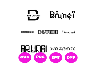 BRUNEI COUNTRY NAMES SVG CUT FILE