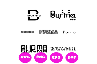 BURMA COUNTRY NAMES SVG CUT FILE