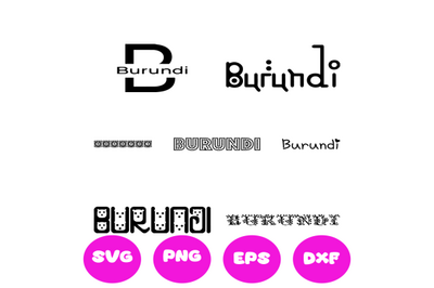 BURUNDI COUNTRY NAMES SVG CUT FILE