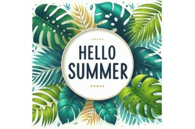 8 Hello summer. Tropical leaves f bundle