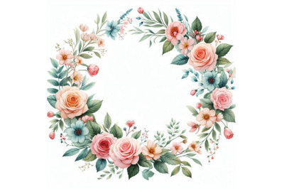 8 Watercolor floral frame for wed bundle