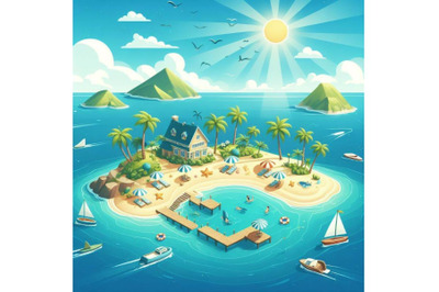 8 Summer island. Summer vacation  bundle
