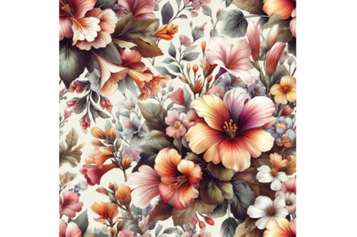 8 Watercolor floral seamless patt bundle