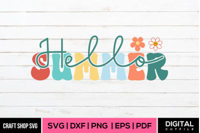 Hello Summer SVG, Summer SVG Cut File