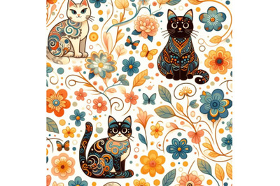 8 Abstract spring cat pattern   bundle