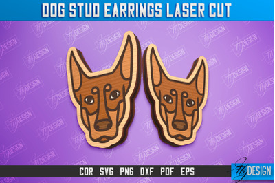 Dog Stud Earrings Template Laser Cut Design | CNC File
