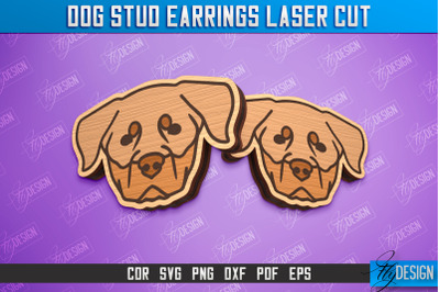 Dog Stud Earrings Template Laser Cut Design | CNC File