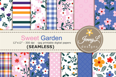 Spring / Summer SEAMLESS Floral Digital Papers background