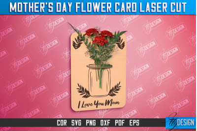 Mother&#039;s Day Flower Card | Greeting Cards | Granny Gift | CNC File