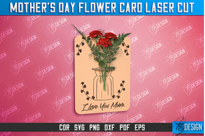 Mother&#039;s Day Flower Card | Greeting Cards | Granny Gift | CNC File