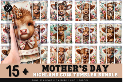 Mother&#039;s Day Highland Cow Tumbler Bundle