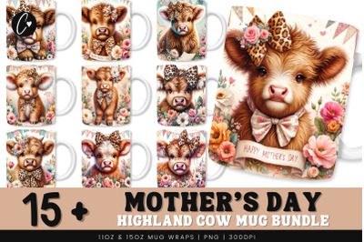 Mother&#039;s Day Highland Cow Mug Bundle