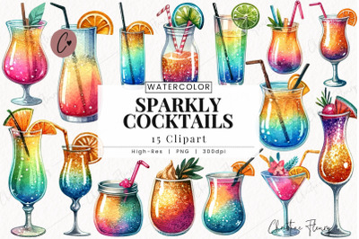 Sparkly Cocktails Clipart