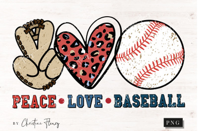 Peace Love Baseball PNG