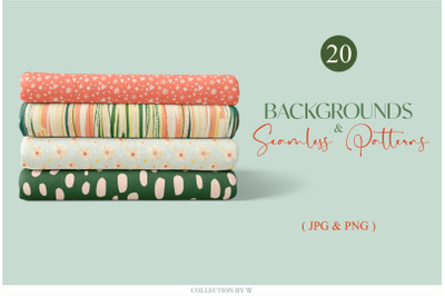 20 Backgrounds and seamless patterns