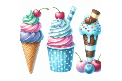 Watercolor Frozen Sweets Clipart