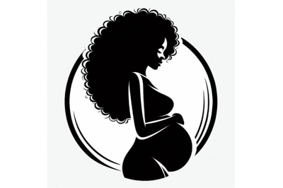 8 Pregnant woman silhouette, vect bundle