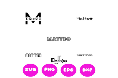 MATTEO BOY NAMES SVG CUT FILE