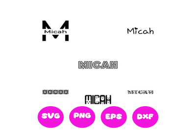 MICAH BOY NAMES SVG CUT FILE