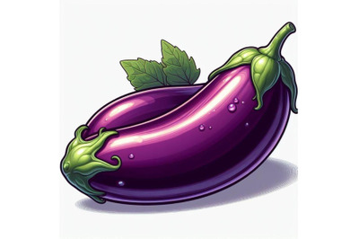 8 The eggplant Isolated on white  bundle