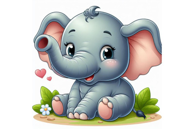 8 cute baby elephant cartoon on w bundle