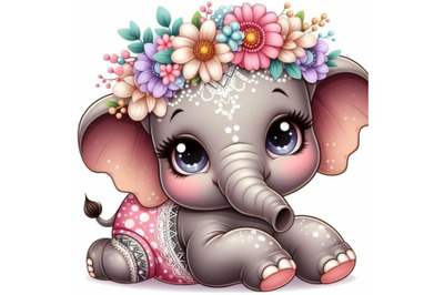 8 Cute Baby Elephant Animals Subl bundle