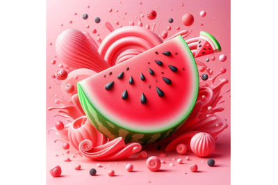 8 watermelon, pink backgro bundle