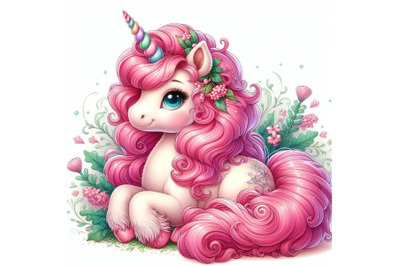 8 beautiful fluffy pink unicorn,  bundle