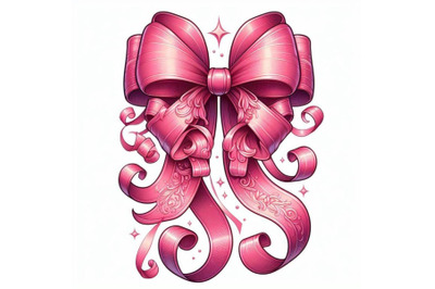 8 Pink ribbon with gorgeous bow o bundle